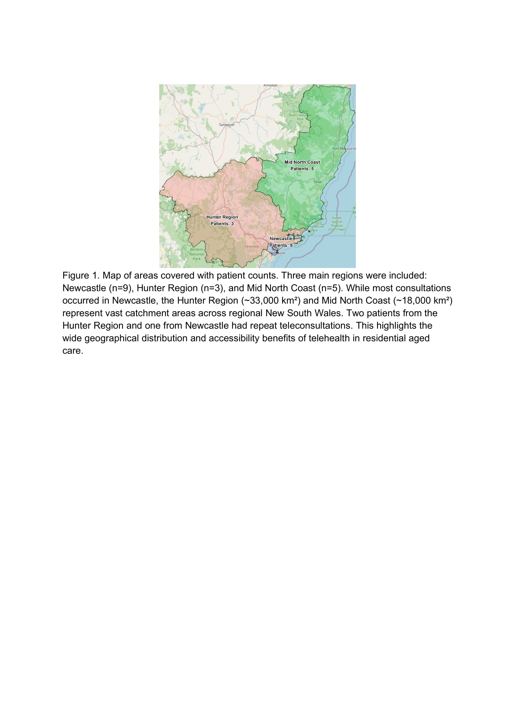 Geographic distribution of consultations
