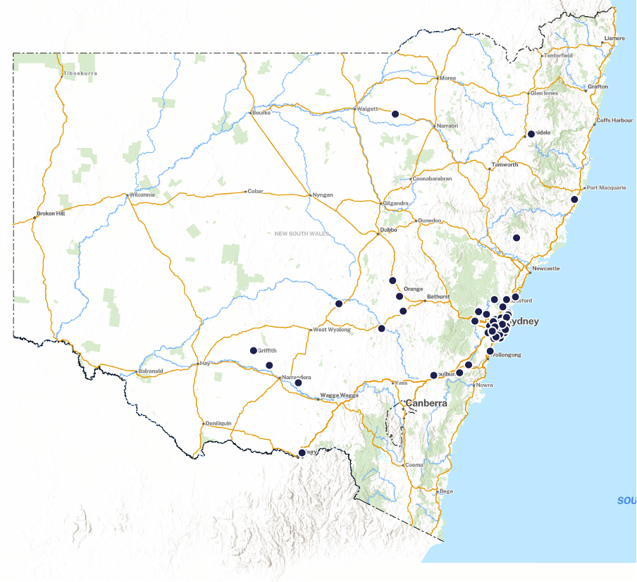 Figure 1: PD Patient distribution throughout NSW